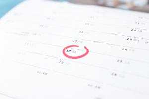 Kalenderausschnitt mit Terminmarkierung