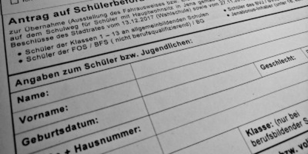 Ausschnitt des Fahrtkostenantrages für das Schuljahr 2020/2021